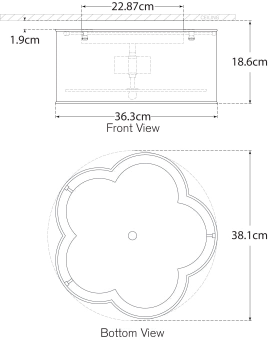 Bryce Medium Flush Mount Blueprint