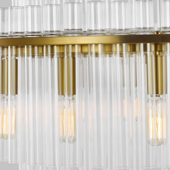 Beckett Medium Chandelier in Burnished Brass with Clear Glass