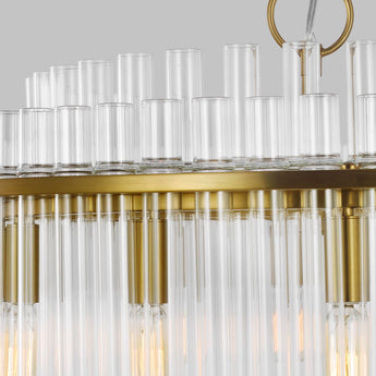 Beckett Medium Chandelier in Burnished Brass with Clear Glass