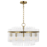 Beckett Medium Chandelier in Burnished Brass with Clear Glass