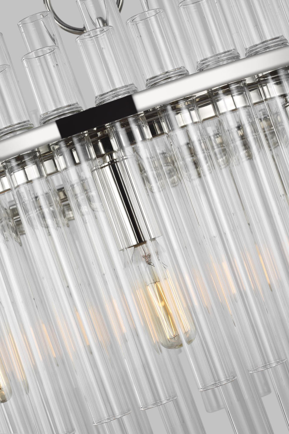 Beckett Medium Chandelier in Polished Nickel with Clear Glass