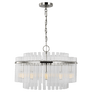 Beckett Medium Chandelier in Polished Nickel with Clear Glass