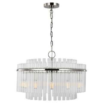 Beckett Medium Chandelier in Polished Nickel with Clear Glass