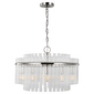 Beckett Medium Chandelier in Polished Nickel with Clear Glass