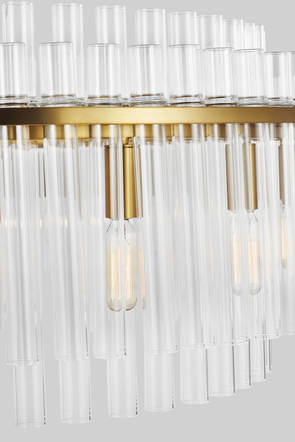 Beckett Large Chandelier in Burnished Brass with Clear Glass