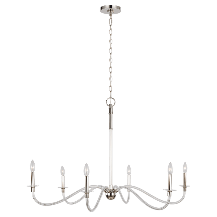 Hanover Large Chandelier in Polished Nickel with No Option