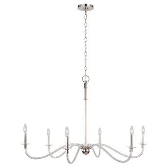 Hanover Large Chandelier in Polished Nickel with No Option