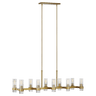 Geneva Linear Chandelier in Burnished Brass with Clear Glass