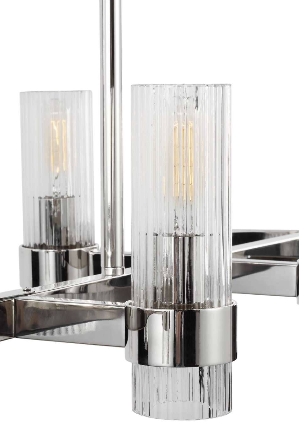 Geneva Linear Chandelier in Polished Nickel with Clear Glass
