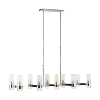 Geneva Linear Chandelier in Polished Nickel with Clear Glass