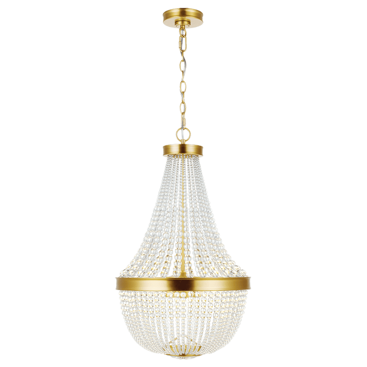 Summerhill Small Chandelier in Burnished Brass with Clear Glass