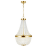 Summerhill Small Chandelier in Burnished Brass with Clear Glass