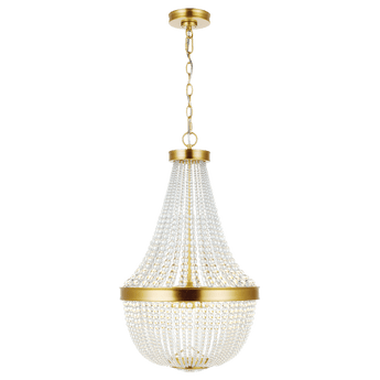 Summerhill Small Chandelier in Burnished Brass with Clear Glass