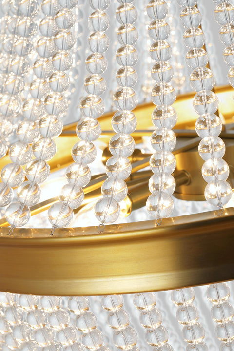 Summerhill Medium Chandelier in Burnished Brass with Clear Glass