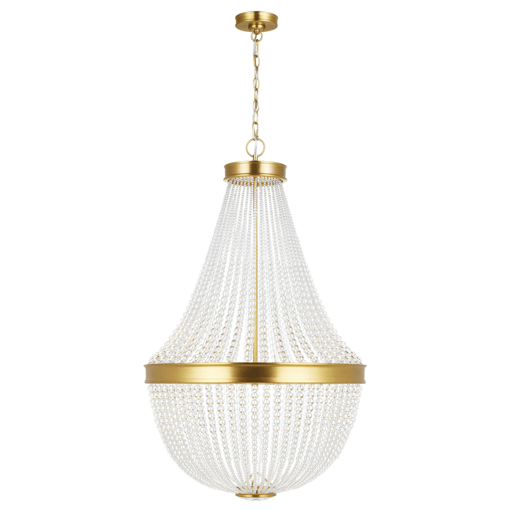 Summerhill Medium Chandelier in Burnished Brass with Clear Glass