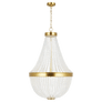 Summerhill Medium Chandelier in Burnished Brass with Clear Glass