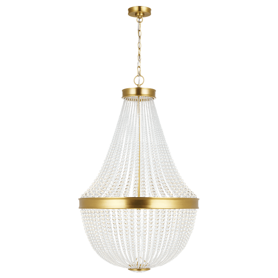 Summerhill Medium Chandelier in Burnished Brass with Clear Glass