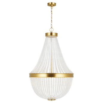 Summerhill Medium Chandelier in Burnished Brass with Clear Glass