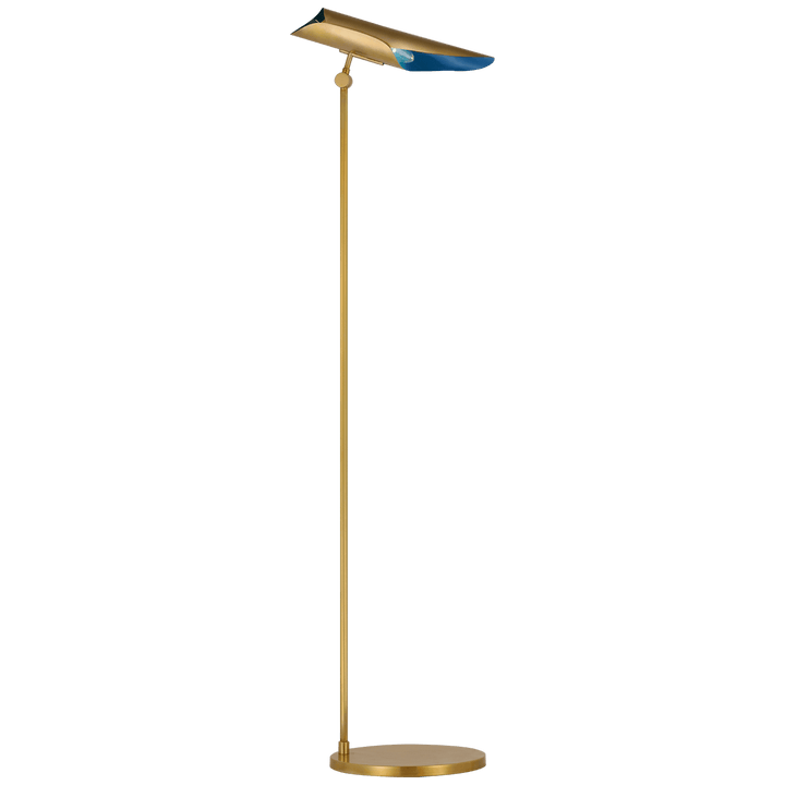 Flore Floor Lamp in Soft Brass and Riviera Blue