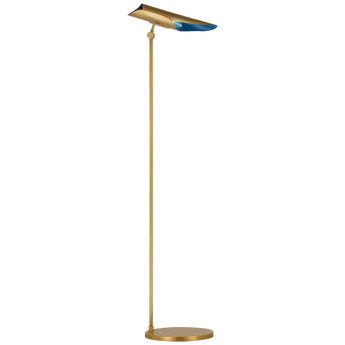 Flore Floor Lamp in Soft Brass and Riviera Blue