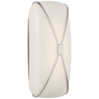 Fondant 13" Linear Bath Sconce in Polished Nickel with White Glass