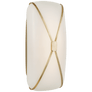 Fondant 13" Linear Bath Sconce in Soft Brass with White Glass