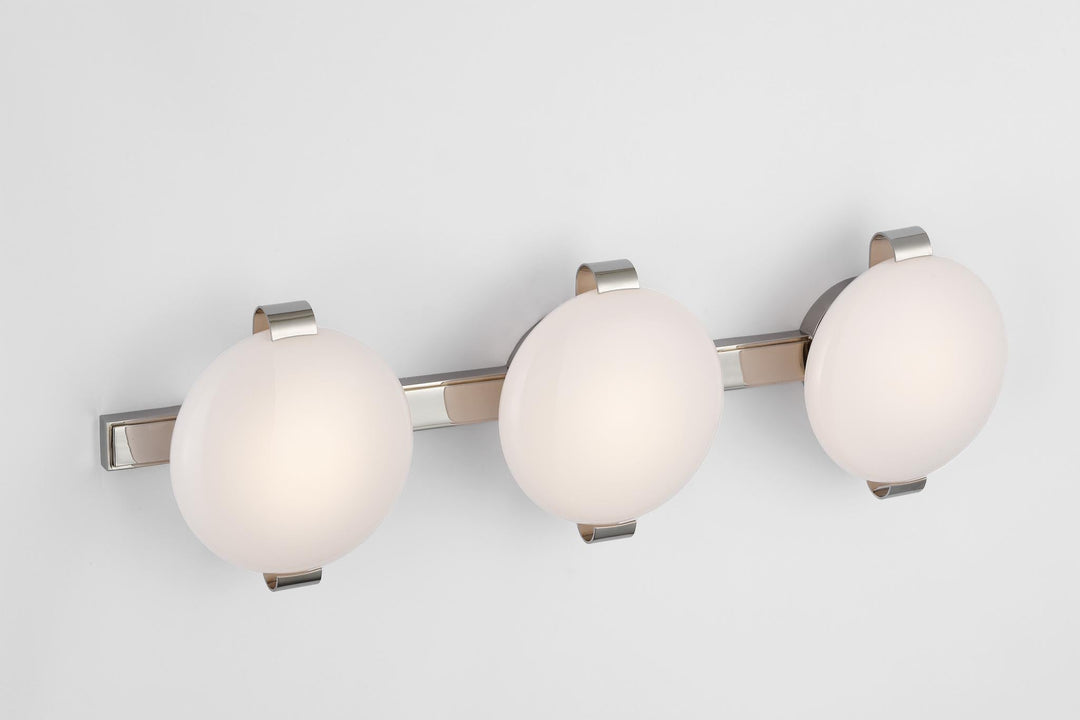 Marisol 28" Bath Bar in Polished Nickel with White Glass