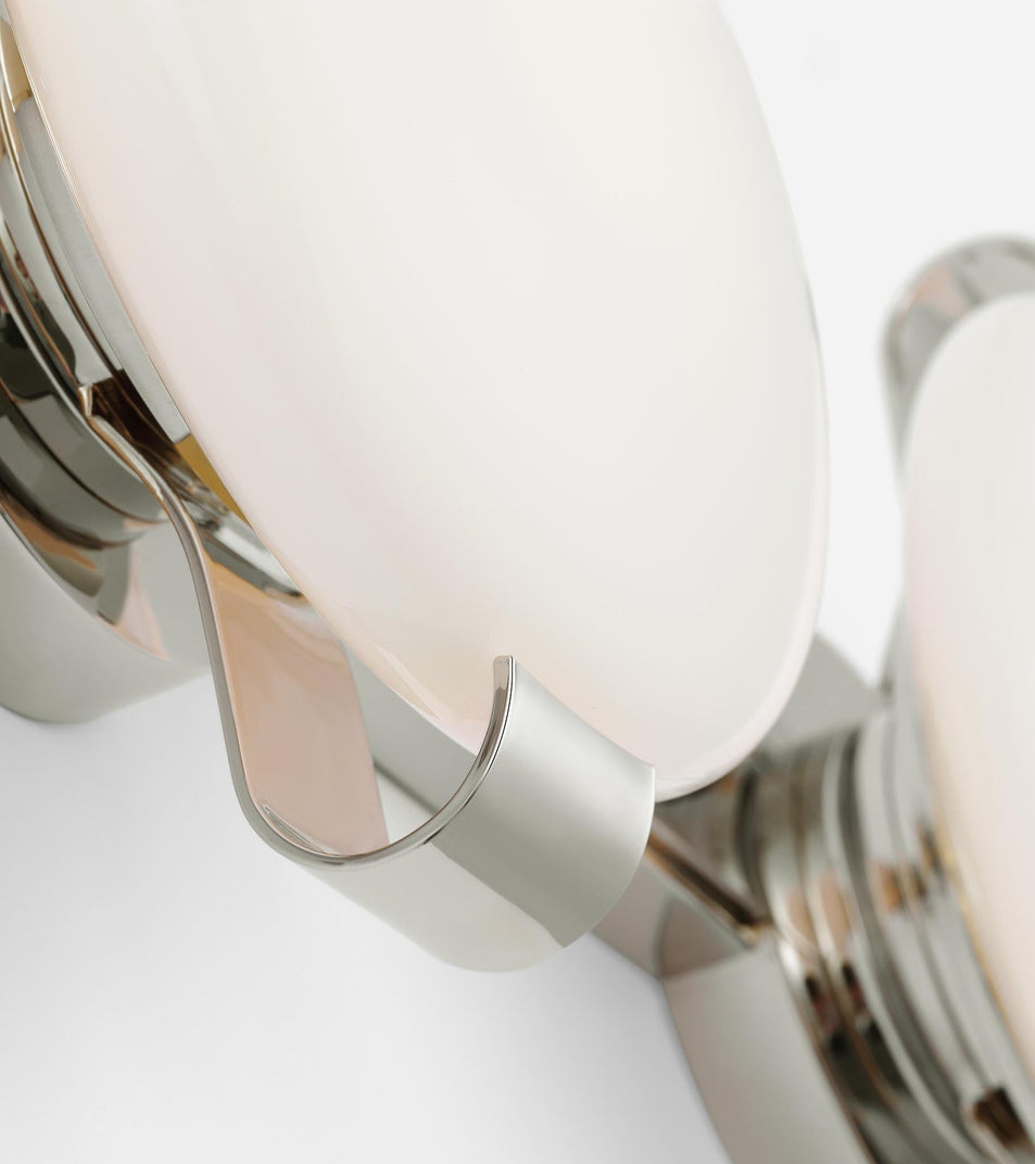 Marisol 28" Bath Bar in Polished Nickel with White Glass