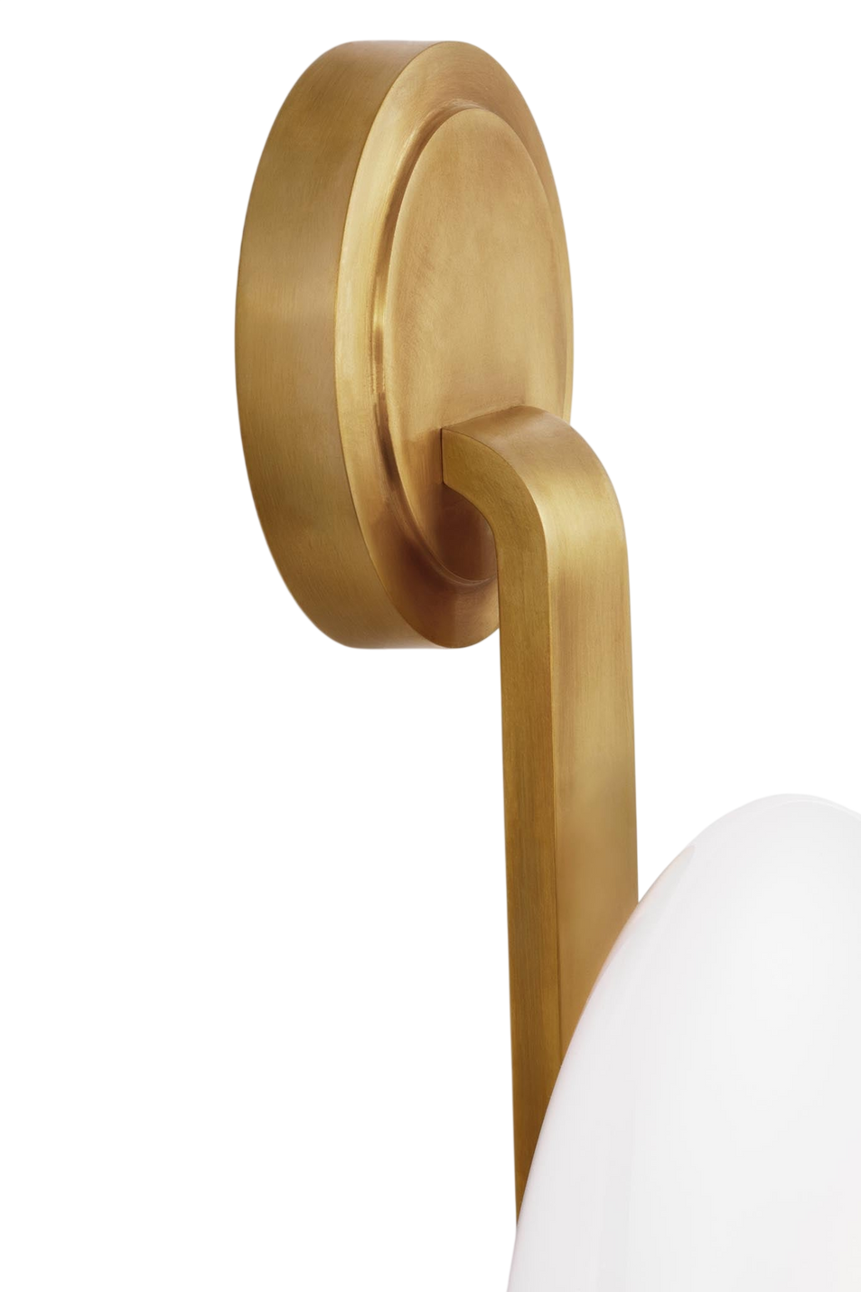 Marisol Medium Single Sconce in Soft Brass with White Glass