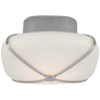 Fondant 8" Flush Mount in Polished Nickel with White Glass