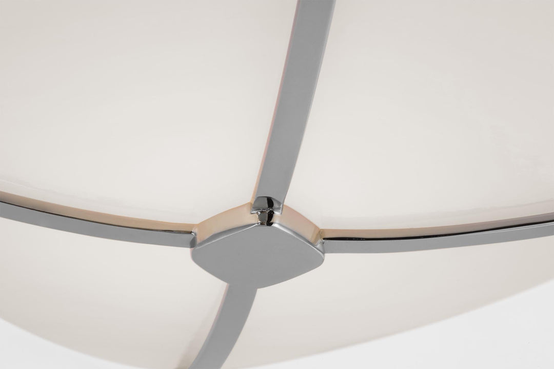 Fondant 8" Flush Mount in Polished Nickel with White Glass