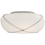 Fondant 14" Flush Mount in Polished Nickel with White Glass