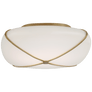 Fondant 14" Flush Mount in Soft Brass with White Glass