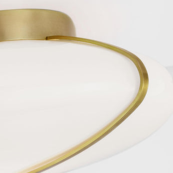 Fondant 14" Flush Mount in Soft Brass with White Glass