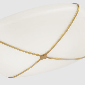 Fondant 14" Flush Mount in Soft Brass with White Glass