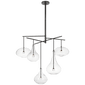 Lomme XL Chandelier in Gun Metal with Clear Glass