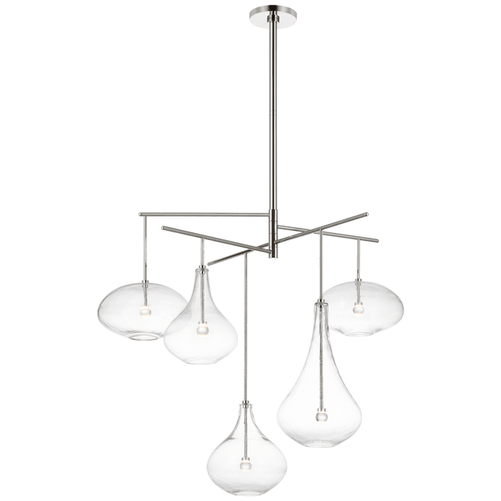 Lomme XL Chandelier in Polished Nickel with Clear Glass
