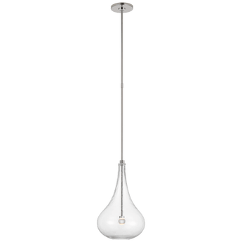 Lomme Small Pendant in Polished Nickel with Clear Glass