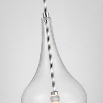 Lomme Small Pendant in Polished Nickel with Clear Glass