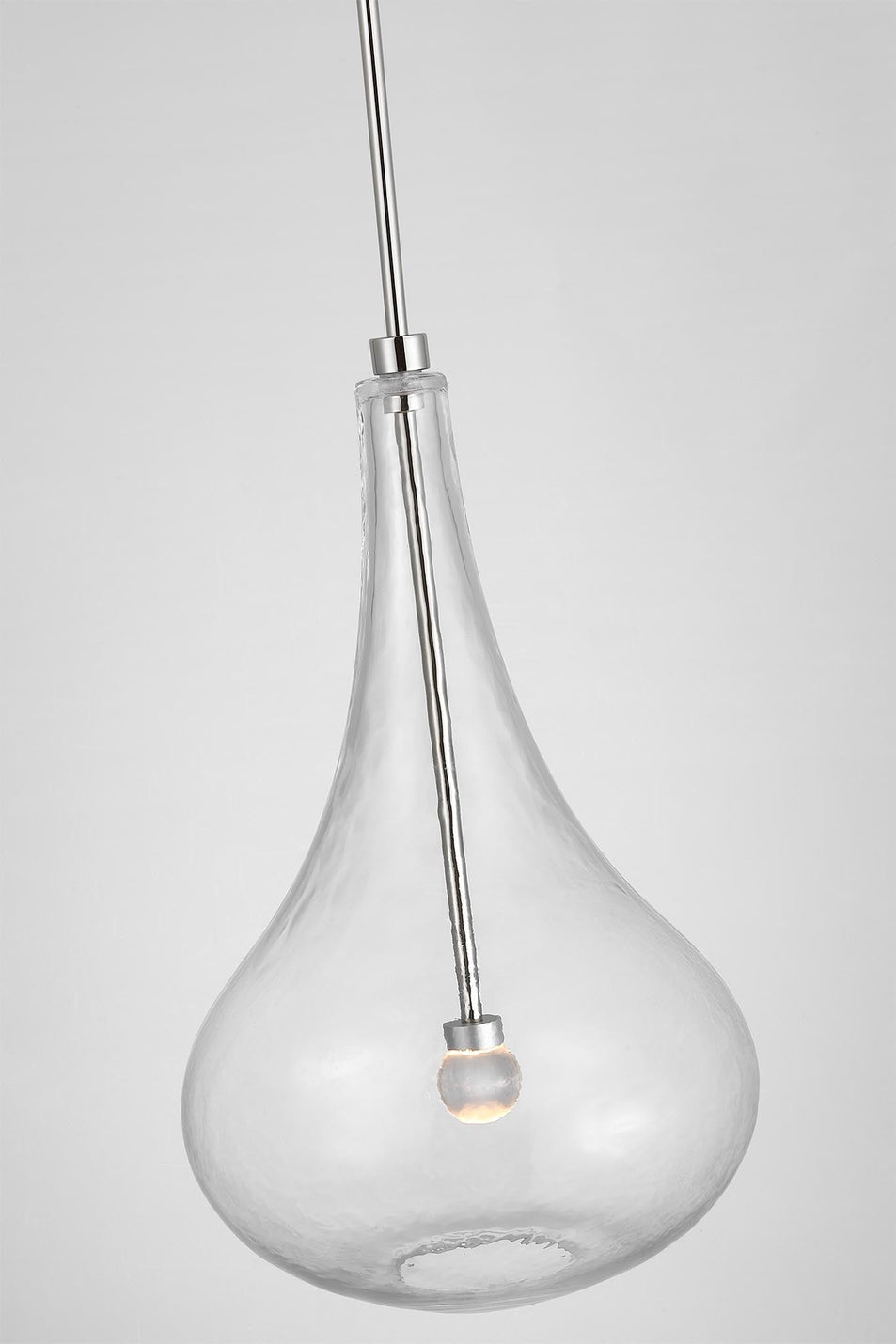 Lomme Small Pendant in Polished Nickel with Clear Glass