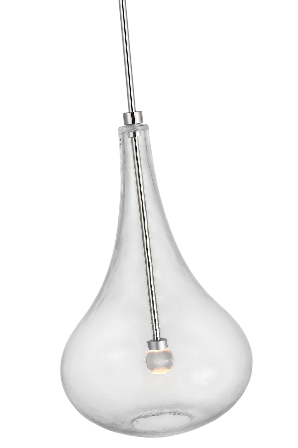 Lomme Small Pendant in Polished Nickel with Clear Glass