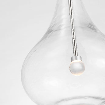 Lomme Small Pendant in Polished Nickel with Clear Glass