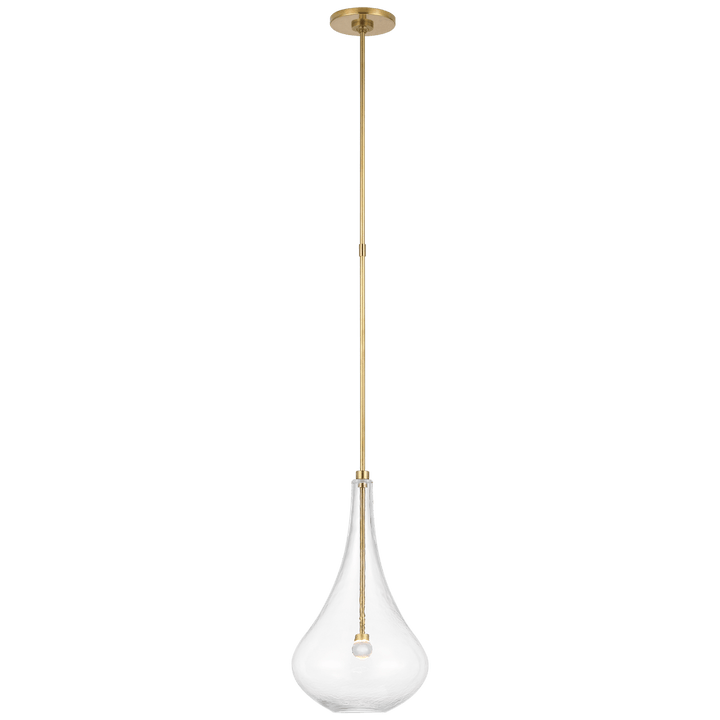 Lomme Small Pendant in Soft Brass with Clear Glass