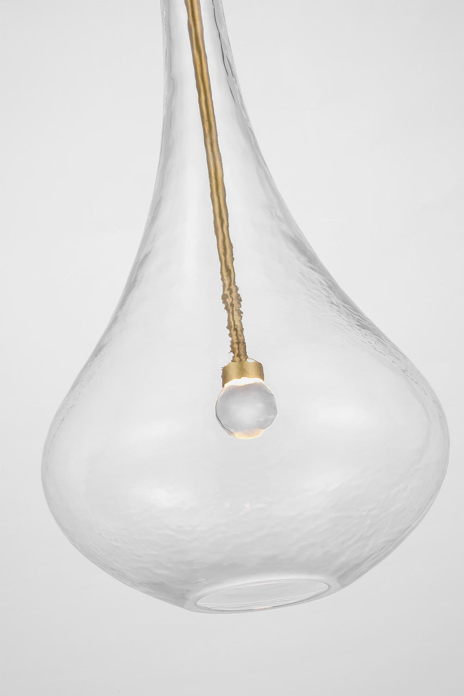 Lomme Small Pendant in Soft Brass with Clear Glass