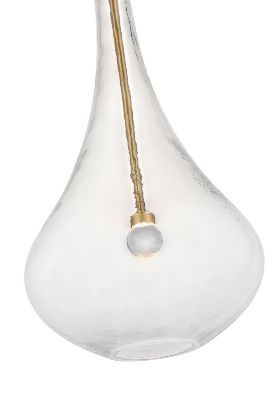 Lomme Small Pendant in Soft Brass with Clear Glass