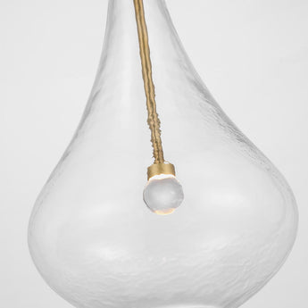 Lomme Small Pendant in Soft Brass with Clear Glass