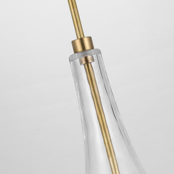 Lomme Small Pendant in Soft Brass with Clear Glass