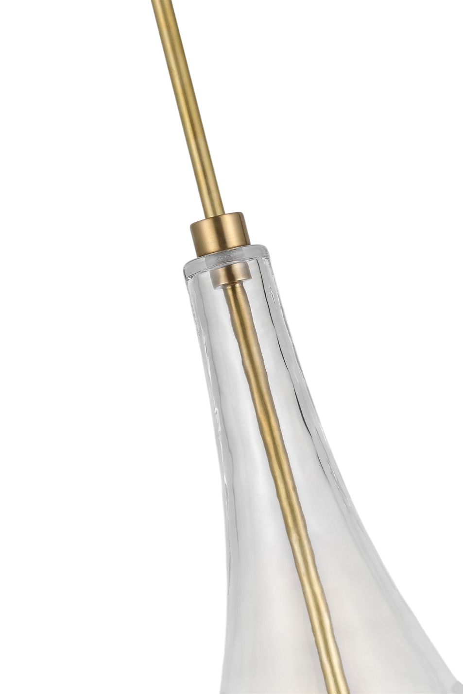 Lomme Small Pendant in Soft Brass with Clear Glass