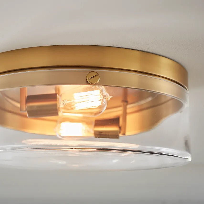Garrett Medium Flush Mount, a premium Flush Mount light by Visual Comfort & Co. Close - up image of its design.