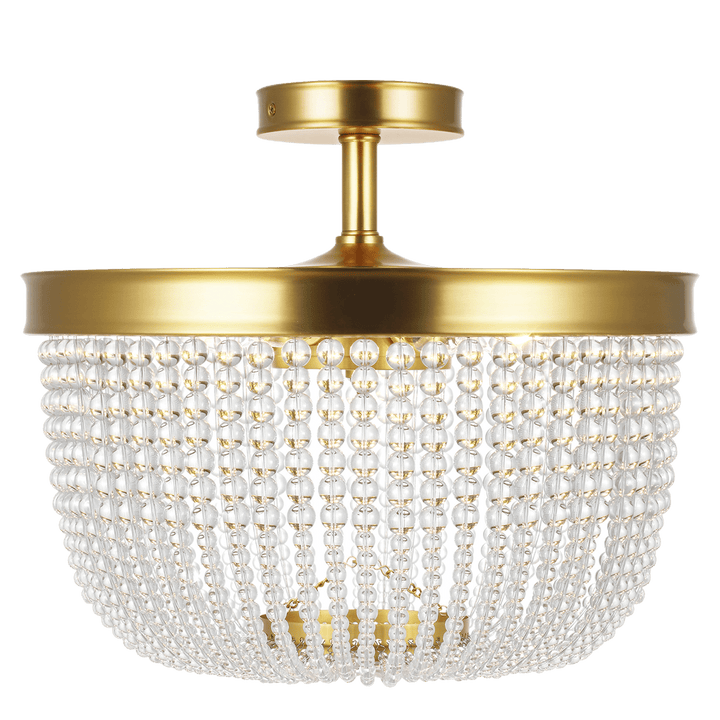 Summerhill Semi Flush Mount in Burnished Brass with Clear Glass